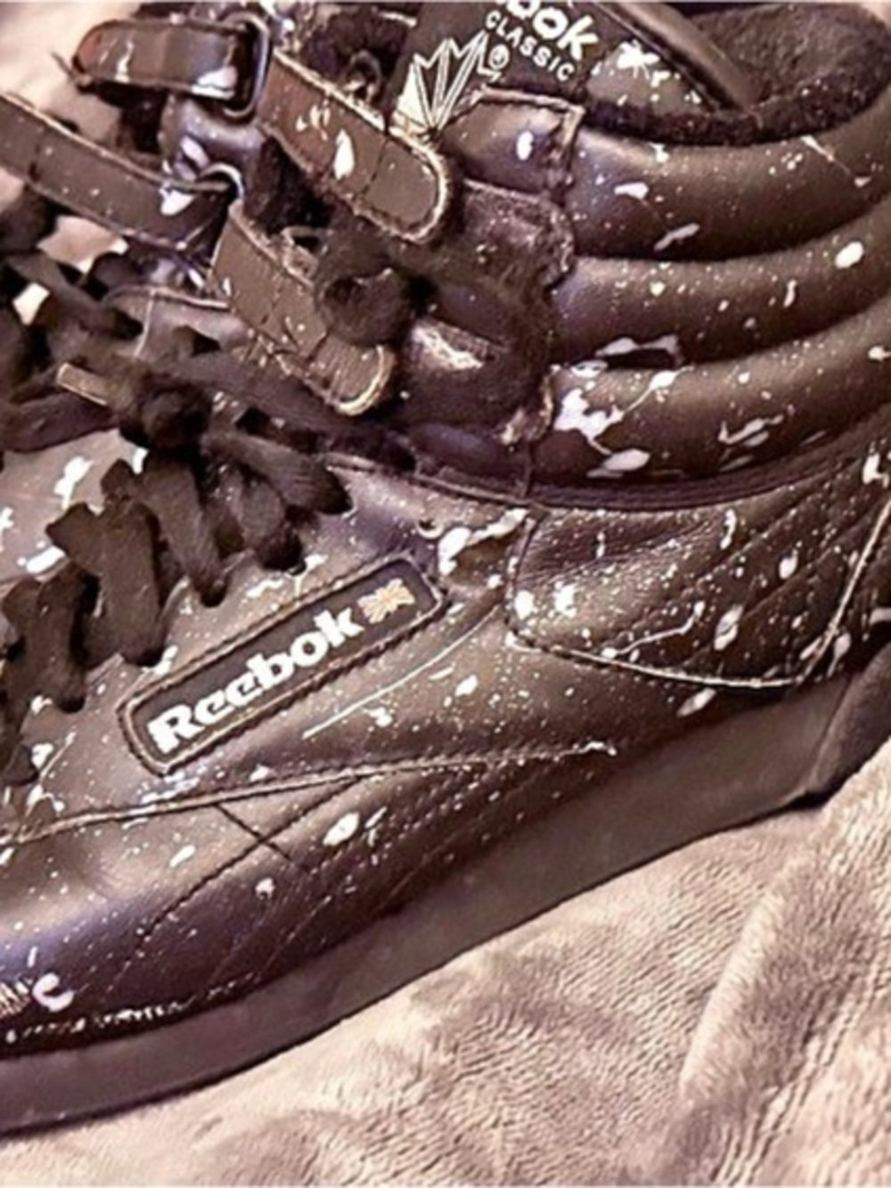 Vintage Reebok Freestyle Hi Black High-Top Sneakers